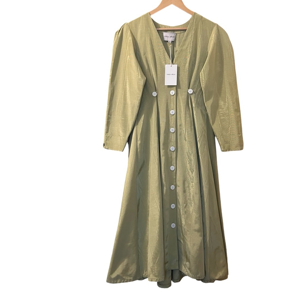Nikki Chasin Dress Richter Button Midi Sz 2 — image 2 of 8